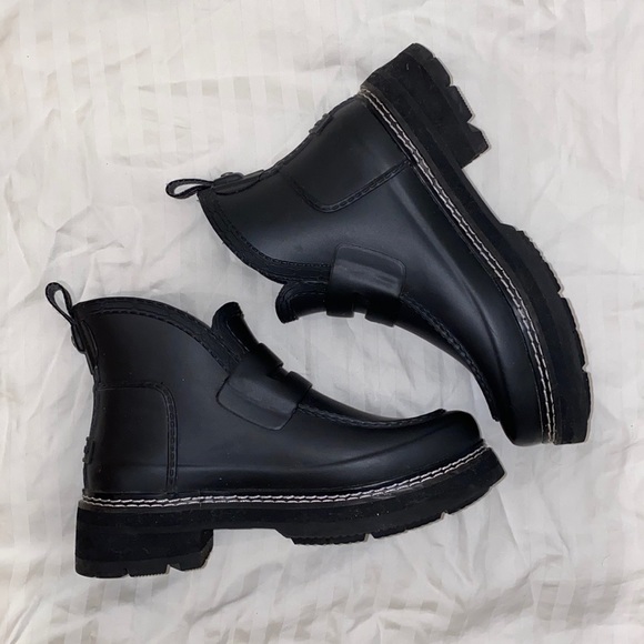 Hunter Refined Stitch Detail Rubber Loafer Ankle Boots - Picture 5 of 9